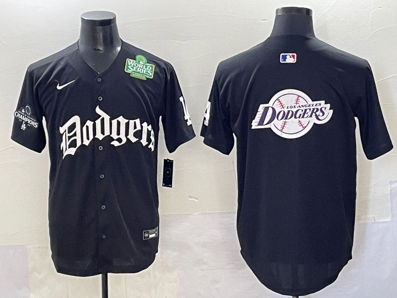 Men 2025 Los Angeles Dodgers Blank Black Seventh generation Joint Name Nike MLB Jersey style 35->los angeles dodgers->MLB Jersey